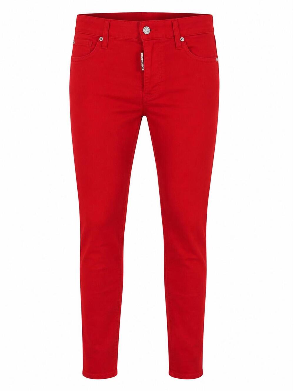 Dsquared2 Medium Waist Cropped Twiggy Women Jean Red IT38 NWT S75LB0127